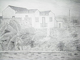 traditional houses passed on from generation to generation are a favorite theme of Miss Chen's 
			art works